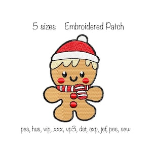 Instant download 5 sizes fill stitch gingerbread man christmas cookies machine embroidery design in all formats festive pattern