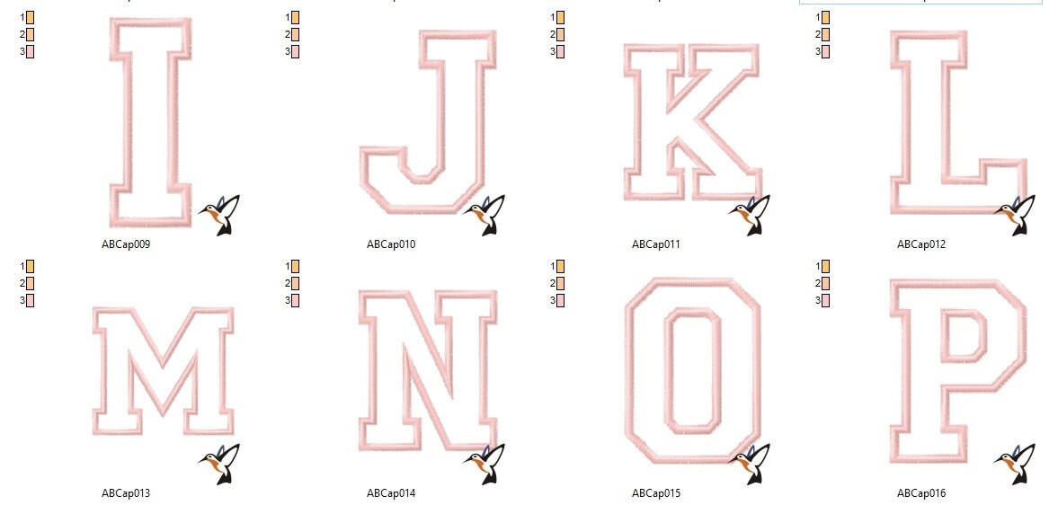 Abc Applique Font Alphabet 3 Sizes Letters and Numbers Bundle Etsy