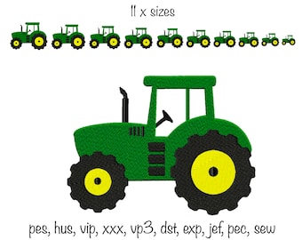 Sofortiger Download 11 Größen Traktor Füllstich Stickmaschine Stickmuster in mehreren Formaten