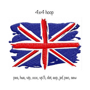 Digital download british union jack uk flag london machine embroidery pattern design, multiple formats