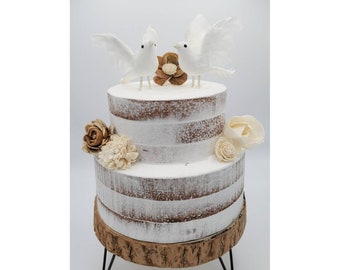 White Doves Baptism Church Wedding Cake Cupcake Picks Topper Favors 12