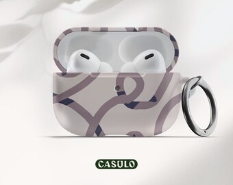 Funda para AirPods color topo con llavero, compatible con AirPods 1, 2 y AirPods Pro. Funda con mosquetón para AirPods. Diseño elegante.