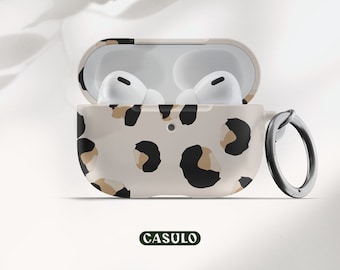 Leopard AirPods Pro Case, AirPod Case With Keychain, AirPods Case 1, 2, AirPod Case Cover with Carabiner, Cheetah AirPod Case