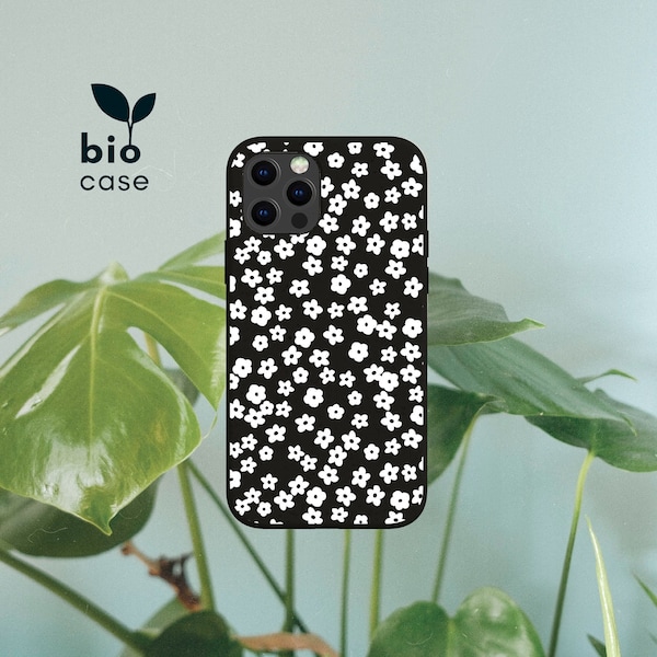 Tiny Flowers Biodegradable Case for iPhone 14 13 12 11 SE Pro Max Mini, Compostable Phone Case for Samsung Galaxy S23 S22 S21 S20 Ultra Plus