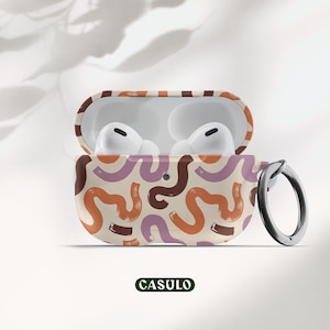 Squiggles AirPods Pro Case With Keychain, Protective Case for Air Pods Pro 2 1 and AirPod 3 2 1, AirPods Cover with Carabiner