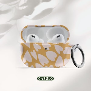 Heart Shapes Print AirPods Pro Case, AirPod Case With Keychain, Air Pods Case 1 2, AirPod Case Cover with Carabiner, Cute AirPod Case
