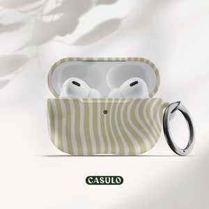 Distorted Lines Print AirPods Pro Case, AirPod Case With Keychain, Air Pods Case 1 2, AirPod Case Cover with Carabiner, Cute AirPod Case