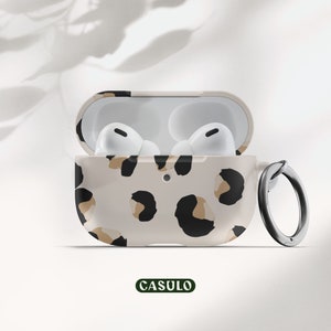 Leopard AirPods Pro Case, AirPod Case With Keychain, AirPods Case 1, 2, AirPod Case Cover with Carabiner, Cheetah AirPod Case
