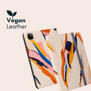 ABSTRACT | iPad Folio Case, iPad Pro Case With Pencil Holder, Vegan Leather Book Stand Case, iPad Pro 11 Case, iPad Pro 12 9 Cover