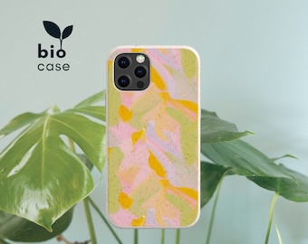 Mango Abstract Biodegradable Plastic Free Eco-Friendly Phone Case for iPhone 15 14 13 12 11 SE Pro Max Mini and Samsung Galaxy S23 S22 S21