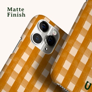 terracotta gingham phone case for google pixel 9 pro in matte finish