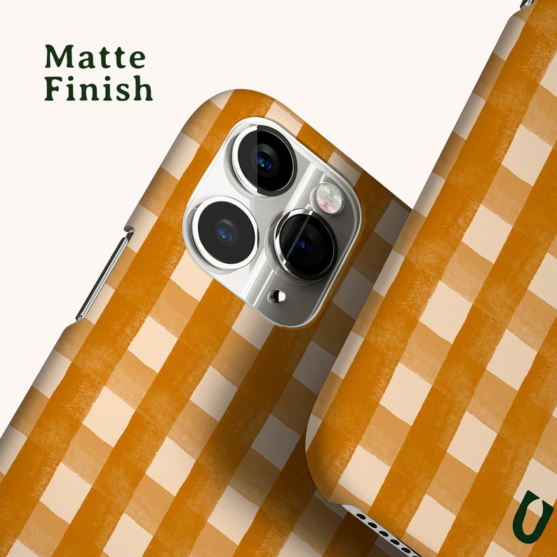 terracotta gingham phone case for google pixel 9 pro in matte finish