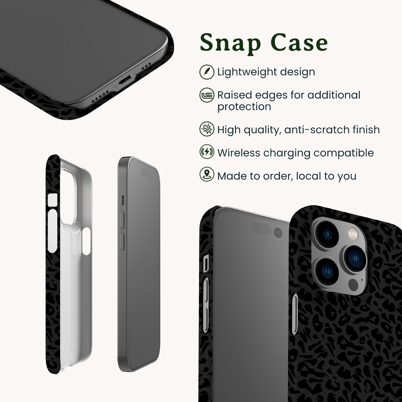 Anti-scratch phone case for iphone 14 in dark animal print