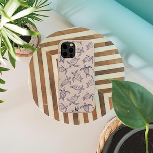 Capa de celular ecológica e biodegradável com estampa de tartarugas, livre de plástico, para iPhone 16, 15, 14, 13, 12, 11, SE, Pro, Max, Mini e Samsung Galaxy S24, S23, S22, S21. imagem 7