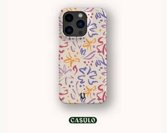 Capa para celular com estampa floral para iPhone 17, 16, 15, 14, 13, 12, 11, SE, Pro Max, Plus, Mini, Samsung Galaxy S24, Google Pixel 9, 8 Pro XL