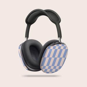 Y2k Blue Checker AirPods Max Cases | AirPods Max Covers, Cute AirPod Case, Recyclable AirPods Cases, Stylish AirPods Max Covers