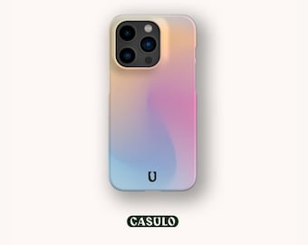 Pink und Blau Aura Farbverlauf Handyhülle für iPhone 16 15 14 13 12 11 SE Pro Max Plus Mini Samsung Galaxy S24 Google Pixel 9 8 Pro