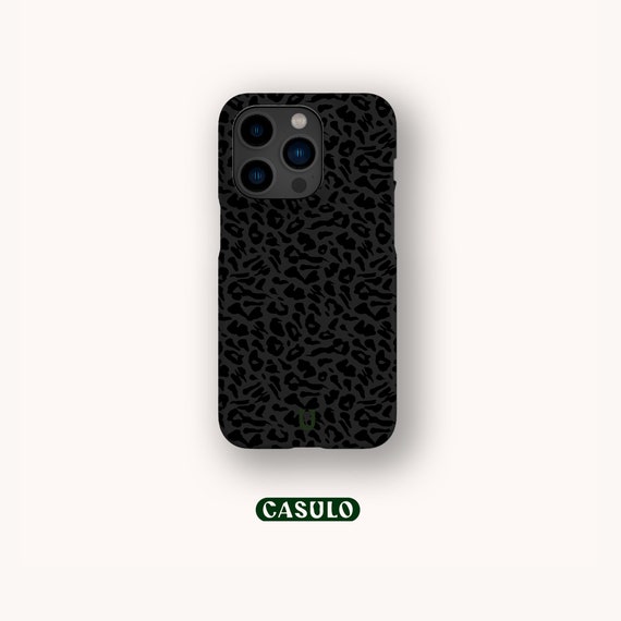 Dark Leopard Phone Case for iPhone 16 15 14 13 12 11 SE Pro Max Plus Mini Samsung Galaxy S24 Google Pixel 9 8 Pro XL, Animal Print Case