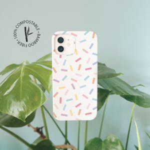 SPRINKLES Biodegradable Bamboo Eco Friendly Case for iPhone 16 15 14 13 12 11 SE Pro Max Mini, Compostable Case for Samsung S24 23 22 21 20