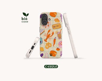 Capa de celular ecológica e biodegradável Summer Taste, livre de plástico, para iPhone 16, 15, 14, 13, 12, 11, SE, Pro, Max, Mini e Samsung Galaxy S25, 24, 23 e 22.