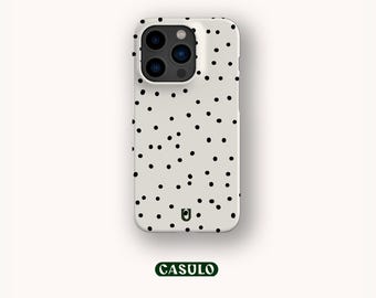 Coque esthétique à pois pour iPhone 16 15 14 13 12 11 SE Pro Max Plus Mini Samsung Galaxy S24 Google Pixel 9 8 Pro XL