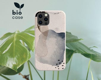 WATERCOLOUR Biodegradable Bamboo Eco Friendly Phone Case, Compostable Case for iPhone 16 15 14 13 12 11 SE Pro Max Mini, Samsung S24 23 22