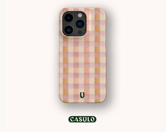 Pastel Gingham Phone Case Aesthetic for iPhone 16 15 14 13 12 11 SE Pro Max Plus Mini Samsung Galaxy S24 Google Pixel 9 8 Pro