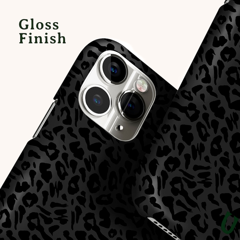 dark leopard phone case for iphone 12 in glossy finish