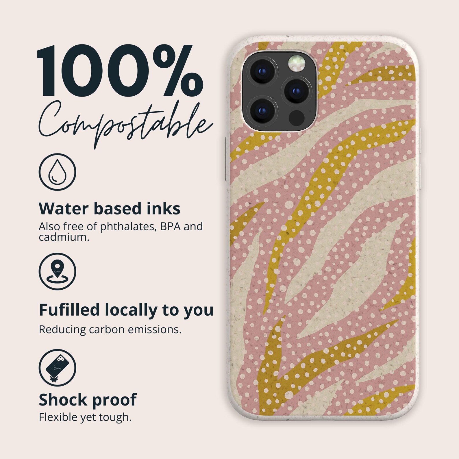 ORGANIC DOTS Biodegradable Eco Friendly Phone Case, Compostable Case ...