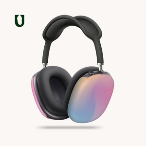 Funda para AirPods Max con degradado Aura Glow, funda protectora de plástico duro con estética de atardecer colorido brillante para AirPods, linda, única, divertida y moderna