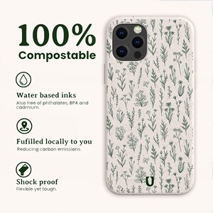 Wild Flowers Eco Friendly Bio Phone Case, Plastic Free Compostable Case, iPhone 16 15 14 13 12 11 SE Pro Max Mini, Samsung Galaxy S24 23 22 image 2