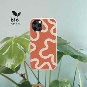 SWIRL LINES Biodegradable Eco Friendly Phone Case, Plastic Free Compostable Case, iPhone 13 12 11 SE Pro Max Mini, Samsung Galaxy S20 21 22