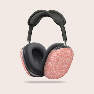 Fundas protectoras para AirPods Max con remolinos de mármol rosa, elegantes fundas rígidas para AirPods Max, bonitas fundas para AirPods Max, fundas retro para AirPods Max