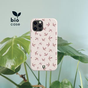 Schwalben Handyhülle für iPhone 16, Biologisch abbaubar für iPhone 14 Pro Max, Kompostierbare Hülle für Galaxy S24 & andere Modelle