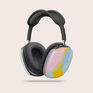 Estuches para AirPods Max con trazos de pintura, fundas para AirPods Max bonitas, fundas para AirPods reciclables, impresión sostenible, funda rosa para AirPods Max