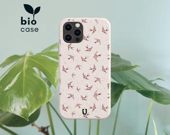 Swallows Eco Friendly Phone Case for iPhone 16, Biodegradable Case for iPhone 14 Pro Max, Compostable Case for Galaxy S24 & Other Models