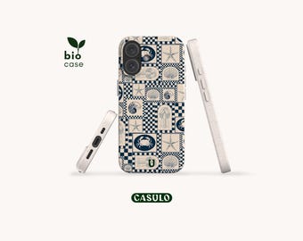 Capa para celular ecológica e biodegradável Sea Tiles, livre de plástico, para iPhone 16, 15, 14, 13, 12, 11, SE, Pro Max, Mini e Samsung Galaxy S25, 24, 23, 22 e 21.