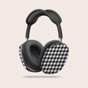 Black Gingham AirPods Max Cases | AirPods Max Covers, Cute AirPod Case, Recyclable AirPods Cases, Stylish AirPods Max Covers