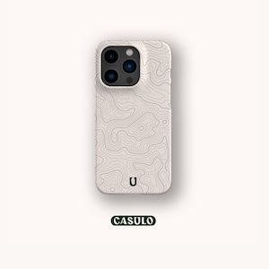 Étui pour téléphone avec lignes de contour de la carte esthétique pour iPhone 16 15 14 13 12 11 SE Pro Max Plus Mini Samsung Galaxy S24 Google Pixel 9 8 Pro