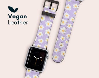 Printed Apple Watch Strap, Vegan Leather Band for Apple Watch Series 10 9 8 7 6 5 4 3 2 1 Ultra 2 and SE, Abstract Pattern, Modern Band