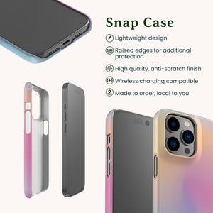 pink and blue aura gradient scratch resistant snap phone case for apple iphone 15