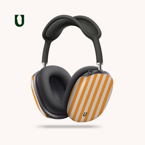 Orange Stripes AirPods Max Cases | AirPods Max Covers, Cute AirPod Case, Recyclable AirPods Cases, Stylish AirPods Max Covers