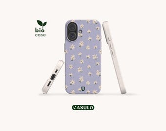 Capa de celular ecológica e biodegradável Daisys, sem plástico, para iPhone 17, 16, 15, 14, 13, 12, 11 SE Pro Max Mini e Samsung Galaxy S25, 24, 23 e 22