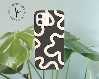 SWILR LINES Biodegradable Bamboo Eco Friendly Phone Case, Compostable Case for iPhone 13 12 11 SE Pro Max Mini, Samsung S20 Ultra Plus