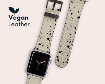 SPECKLES | Vegan Leather Apple Watch Band 38 40 42 44mm, Faux Leather Printed iWatch Strap Series 10 9 8 7 6 5 4 3 2 1 Ultra 2 & SE