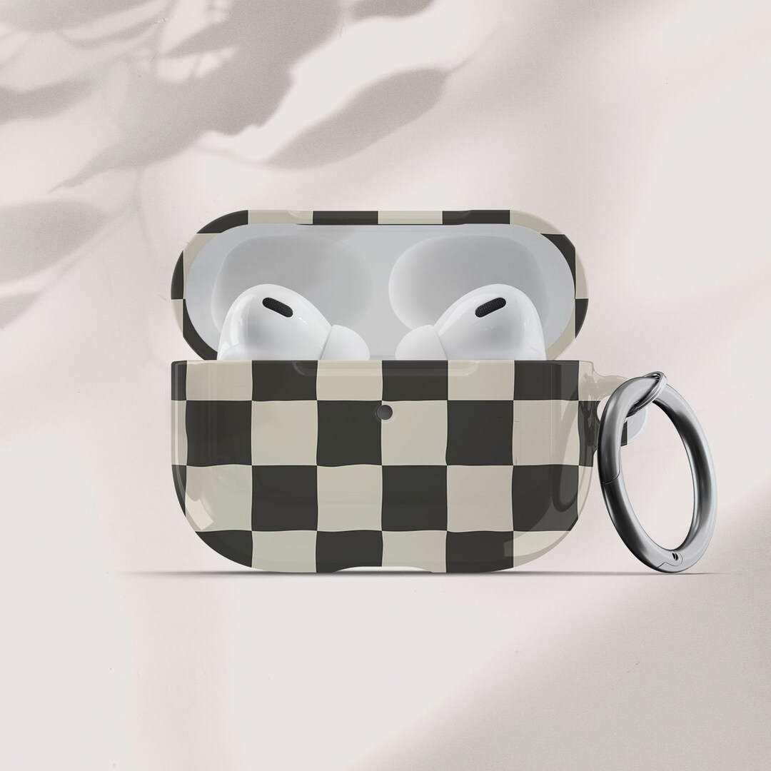 Y2K Black Checkerboard Airpods Case Aesthetic Air Pods Case Cute Air