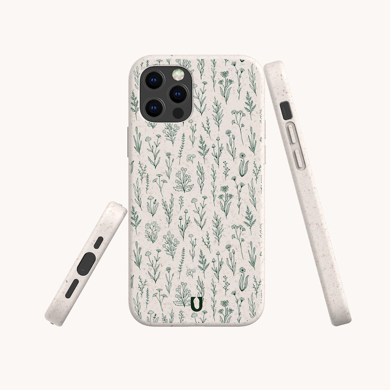 Wild Flowers Eco Friendly Bio Phone Case, Plastic Free Compostable Case, iPhone 16 15 14 13 12 11 SE Pro Max Mini, Samsung Galaxy S24 23 22 image 3