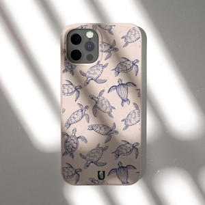 Capa de celular ecológica e biodegradável com estampa de tartarugas, livre de plástico, para iPhone 16, 15, 14, 13, 12, 11, SE, Pro, Max, Mini e Samsung Galaxy S24, S23, S22, S21. imagem 8