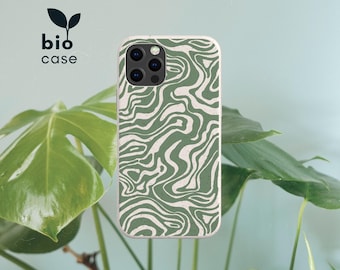 Custodia per telefono ecologica e biodegradabile con motivo marmorizzato, senza plastica, per iPhone 14 13 12 11 SE Pro Max Mini, Samsung Galaxy S23 S22 S21 S20