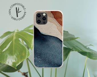 Funda para teléfono biodegradable de bambú, ecológica y compostable, sin plástico, para iPhone 16 15 14 13 12 11 SE Pro Max Mini, Samsung Galaxy S24 23